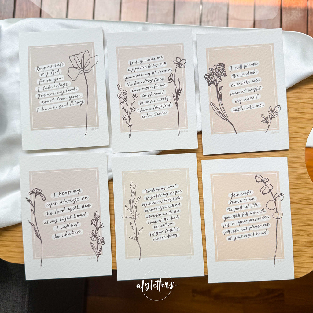 Psalm 16 Florals | 6 Blessing Cards