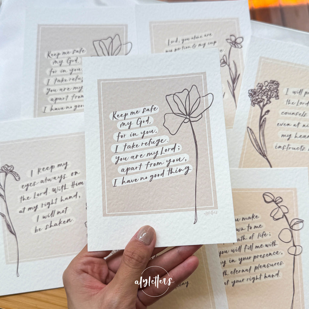 Psalm 16 Florals | 6 Blessing Cards