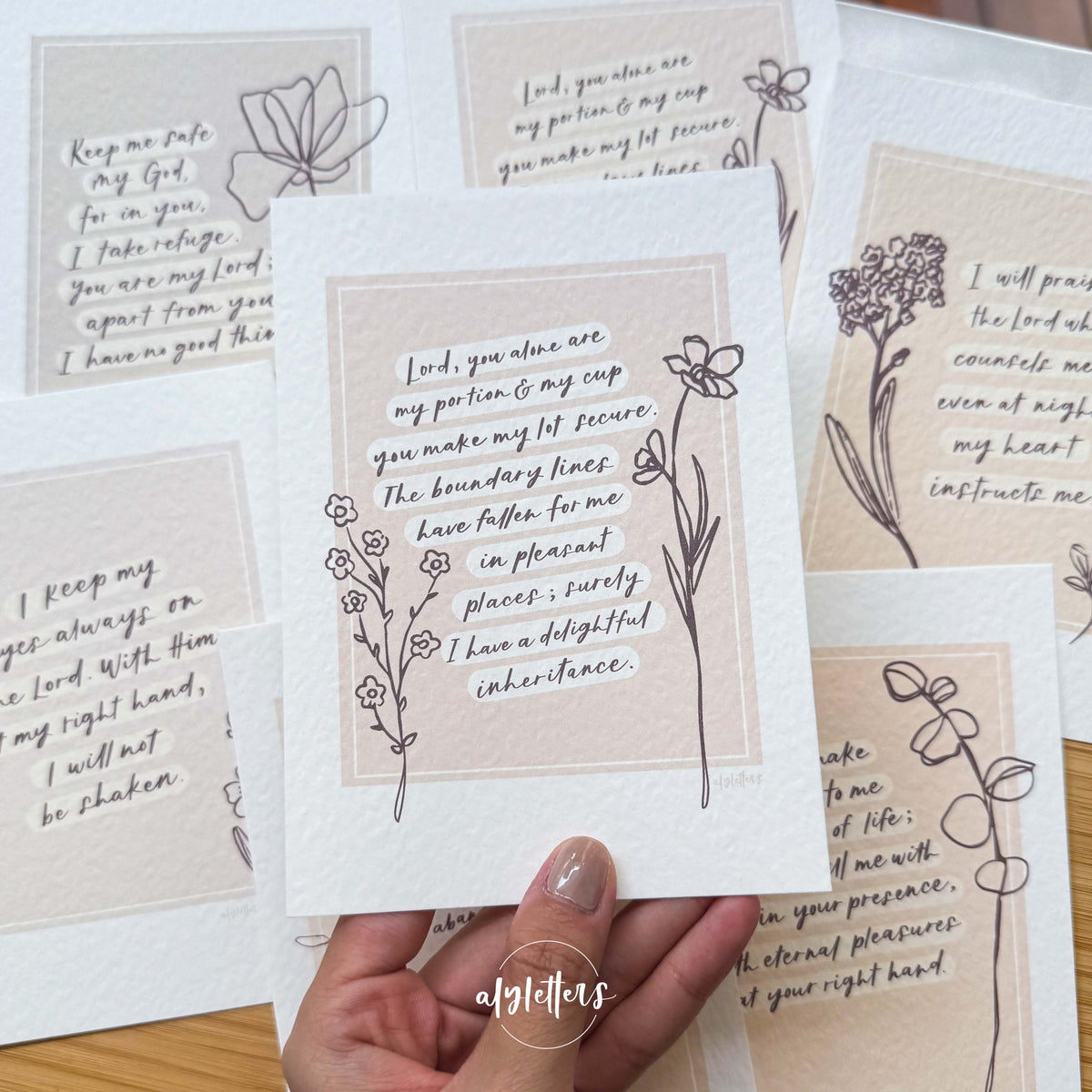 Psalm 16 Florals | 6 Blessing Cards