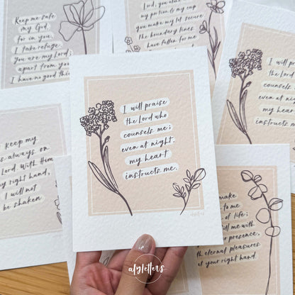 Psalm 16 Florals | 6 Blessing Cards