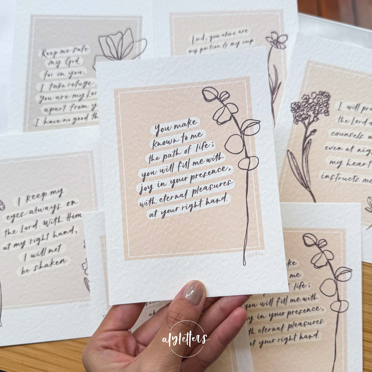 Psalm 16 Florals | 6 Blessing Cards