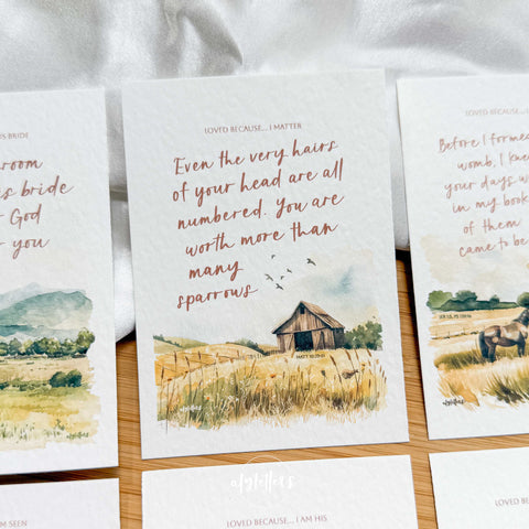 Loved Because | 6 Mini Blessing Cards (NEW)