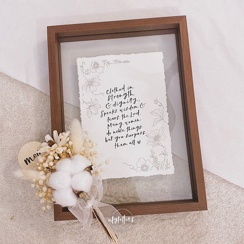 Proverbs 31 | Floating Frame + Mini Bouquet