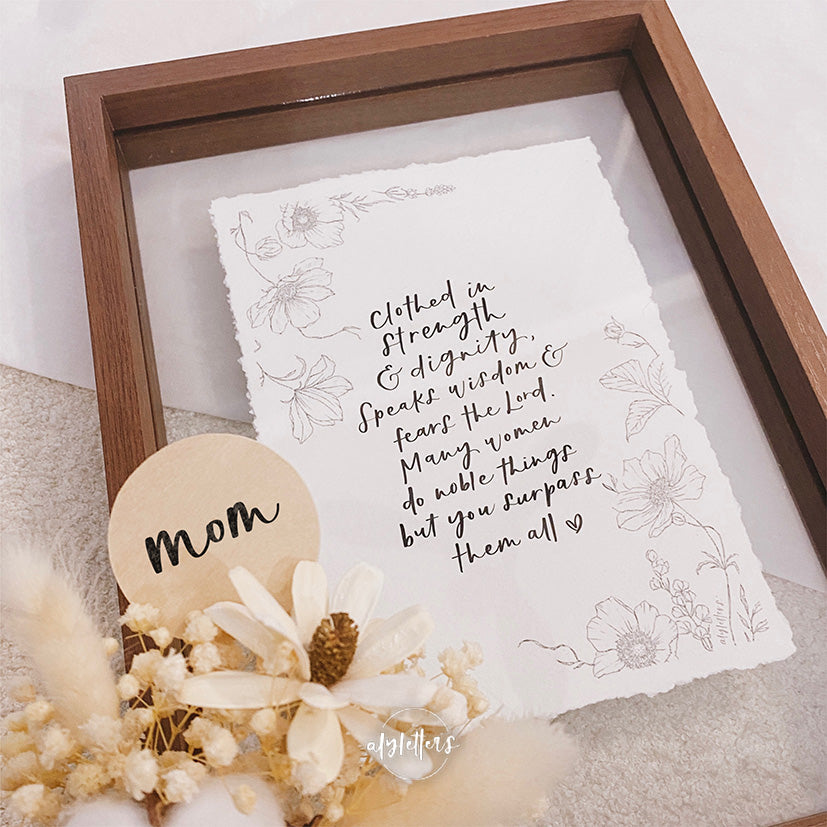 Proverbs 31 | Floating Frame + Mini Bouquet
