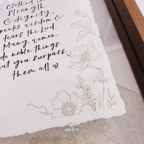 Proverbs 31 | Floating Frame + Mini Bouquet